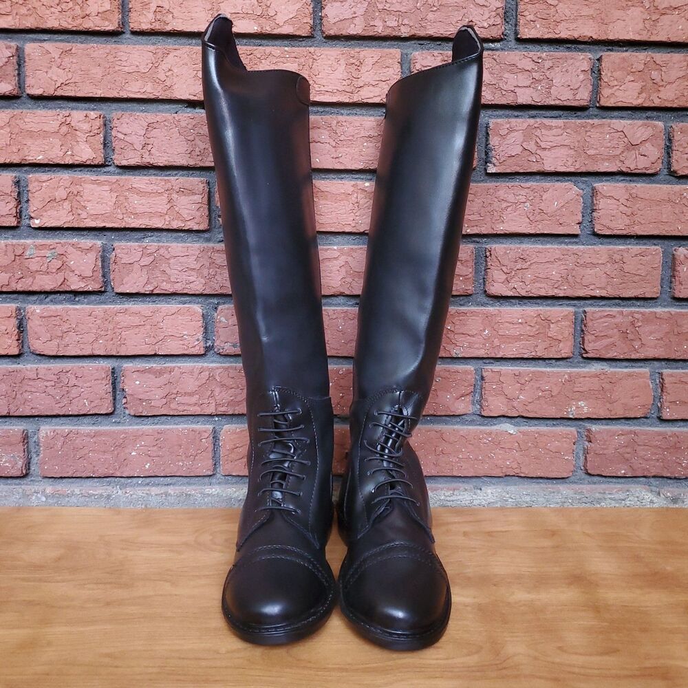 TuffRider Tall Riding Boots Womens 8 Ladies Starter Back Zip Field Black 3052-R - Picture 8 of 16
